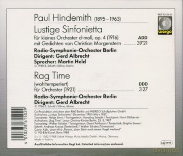 Martin Held - speaking part, Radio-Symphonie-Orchester Berlin, Gerd Albrecht - cond: Lustige Sinfonietta / Rag Time [CD]
