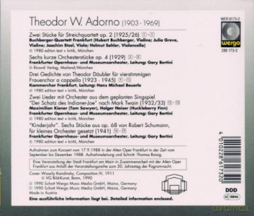 Buchberger Quartet, Frankfurter Kammerchor, Hans Michael Beuerle - cond; Frankfurter Oernhaus- und Museumsorchester, Gary Bertini - cond; Solistendes Tolzer Knabenchors: Kompositionen [CD]