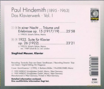 Siegfried Mauser - piano: Das Klavierwerk Vol. 1 [CD]