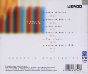 Ensemble Avantgarde: Phase Patterns, Pendulum Music, Piano Phase, Four Organs [CD]