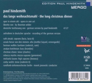 Ziesak, Hesse, Wallen, Kotchinian, Elsner, Martin, Kaune, Welch, Rundfunk Sinfonieorchester Berlin, M. Janowski - cond: Das lange Weihnachtsmahl [CD]