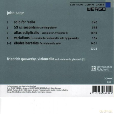 Friedrich Gauwerky: Solo for 'Cello [CD]