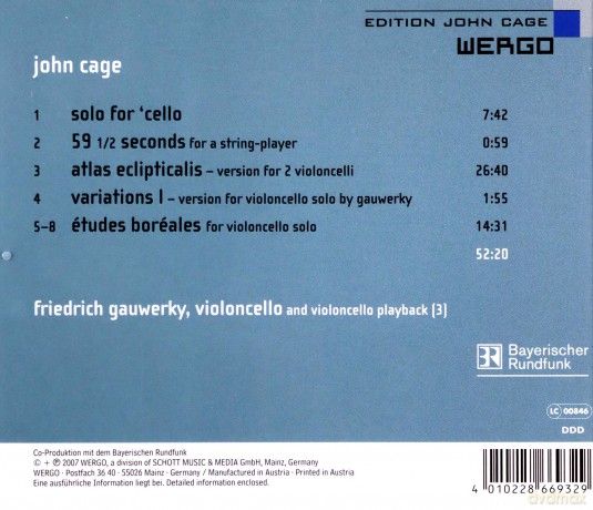 Friedrich Gauwerky: Solo for 'Cello [CD]