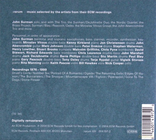 Surman John: Rarum Selected Recordings [CD]