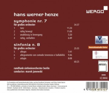 Rundfunk-Sinfonieorchester Berlin, Marek Janowski - cond: Symphonies 7 & 8 [CD]