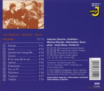 Valentin Clastrier, Michael Riessler, Carlo Rizzo Trio: Palude [CD]