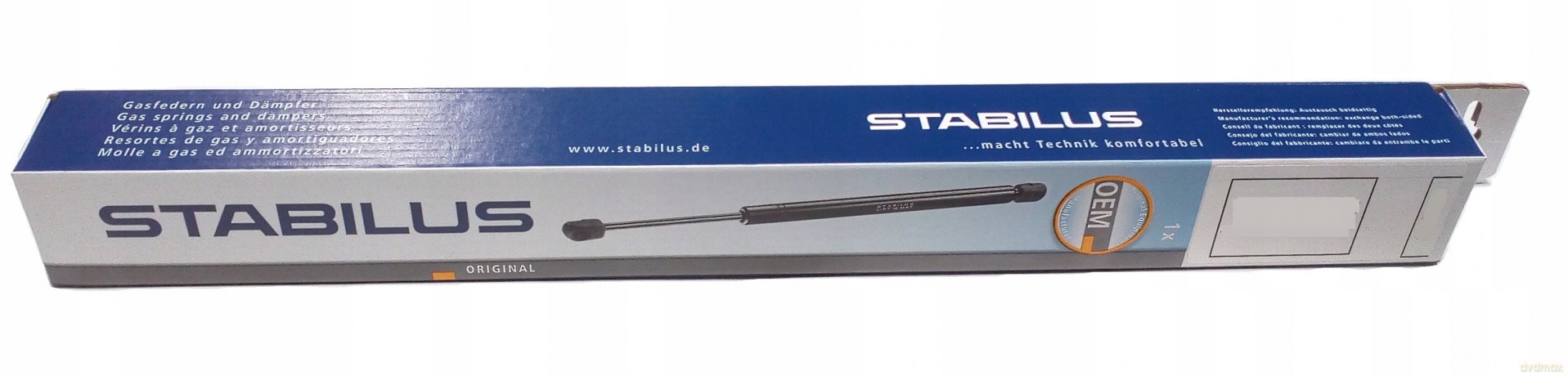 Sprężyna gazowa, pokrywa bagażnika Stabilus 254071 Peugeot Citroen