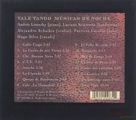 Vale Tango: Musicas de Noche [CD]