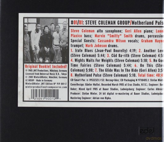 Coleman, Steve Group (G. Allen, L. Plaxico, M.S. Smith, C. Wilson, G. Haynes, M. Johnson): Motherland Pulse [CD]