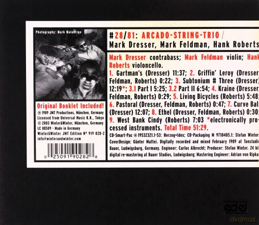 Arcado String Trio (M. Dresser, M. Feldman, H. Roberts): Arcado String Trio [CD]