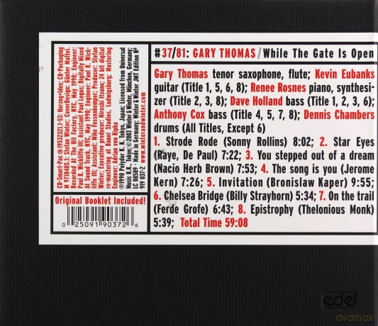 Thomas, Gary (K. Eubanks, R. Rosnes, D. Holland, A. Cox, D. Chambers): While the Gate is Open [CD]