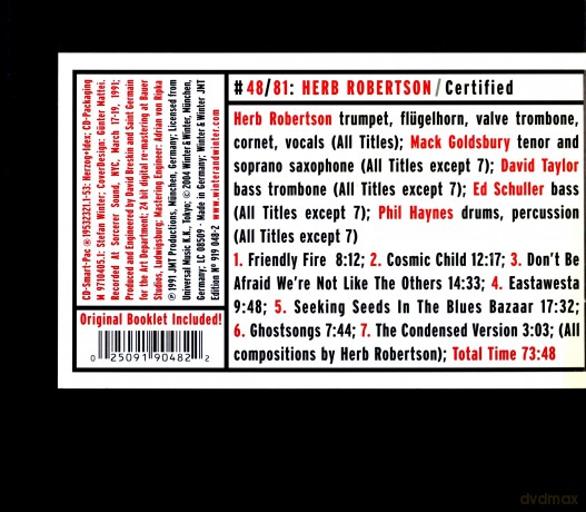 Robertson, Herb (M. Goldsbury, D. Taylor, E. Schuller, P. Haynes): Certified [CD]