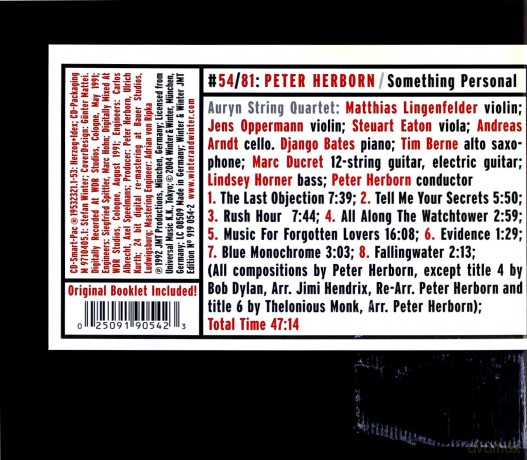Herborn, Peter (T. Berne, D. Bates, M. Ducret, L. Horner, Auryn String Quartet): Something Personal [CD]
