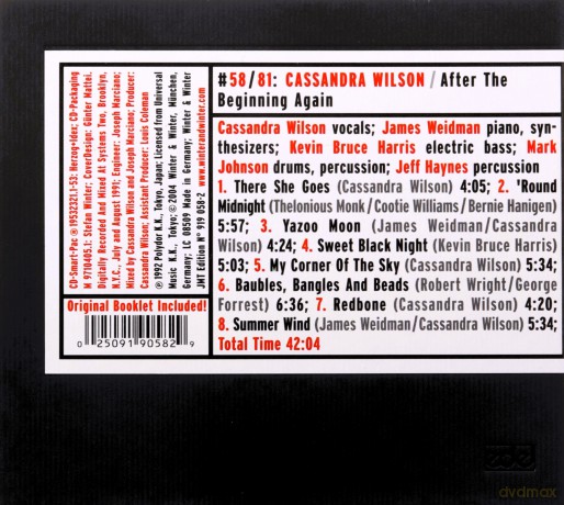 Wilson, Cassandra (J. Weidman, K.B. Harris, M. Johnson, J. Haynes): After The Beginning Again [CD]