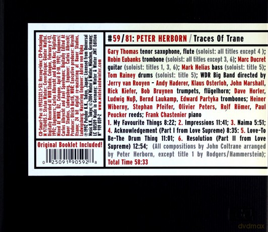 Herborn, Peter (G. Thomas, R. Eubanks, M. Ducret, M. Helias, T. Rainey, WDR Big Band dir. by J. van Rooyen): Traces of Trane [CD]