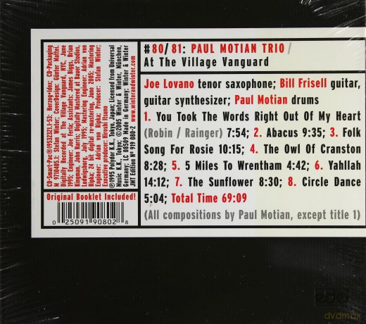Motian, Paul Trio (J.Lovano, B.Frisell): At the Village Vanguard (digipack) [CD]