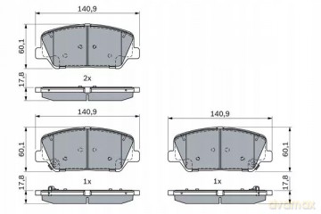 Zestaw klocków hamulcowych, hamulce tarczowe Bosch 0 986 424 491 Hyundai Kia