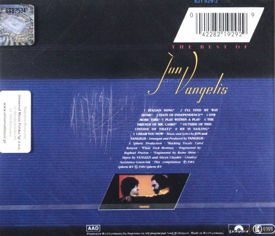 Jon & Vangelis: The Best Of Jon & Vangelis [CD]