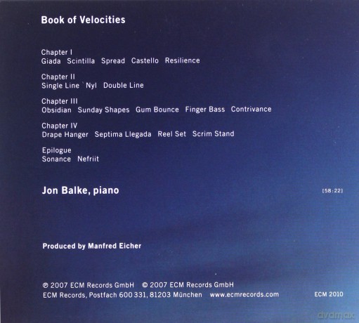 Jon Balke: Book Of Velocities [CD]