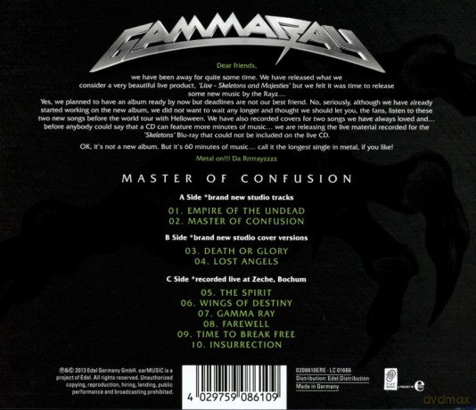 Gamma Ray: Master Of Confusion [CD]