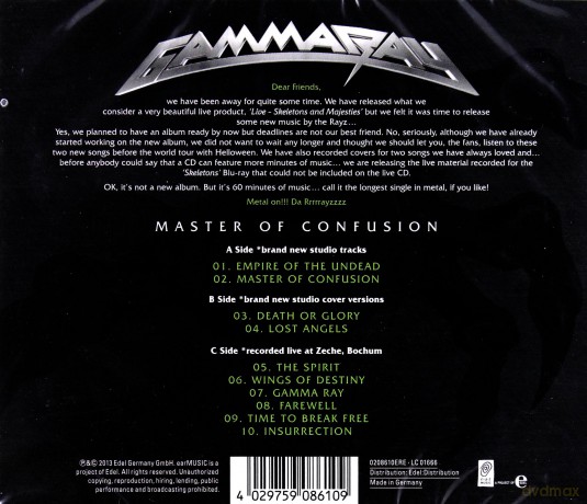 Gamma Ray: Master Of Confusion [CD]
