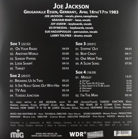 Joe Jackson: Live At Rockpalast [2xWINYL]