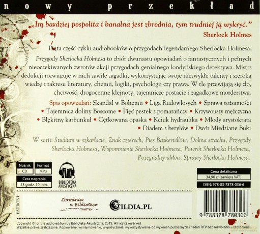 Przygody Sherlocka Holmesa - Arthur Conan Doyle (digipack) [AUDIOBOOK] [CD-MP3]