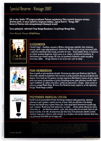 Special Reserve - Vintage 2007: Iluzjonista / Pani Henderson / Przypadek Harolda Cricka [3DVD]