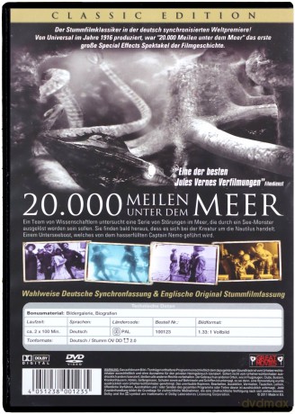 20,000 Leagues Under the Sea (1916) [DVD]