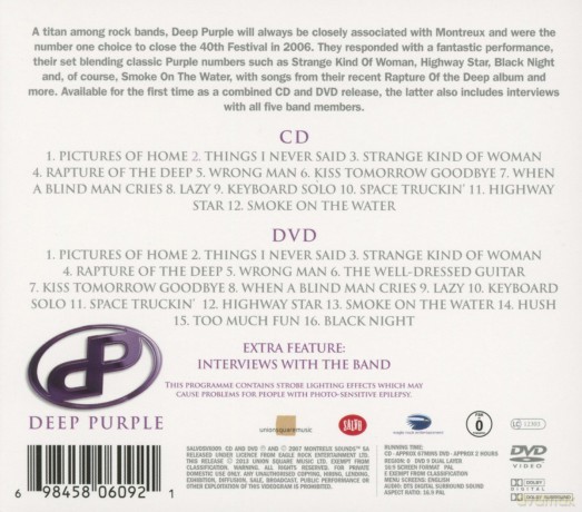 Deep Purple: Live In Concert At The 2006 Montreux Festival [CD]+[DVD]