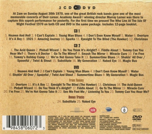 The Who: Live At The Isle Of Wight Festival 1970 (digipack) [2CD]+[DVD]