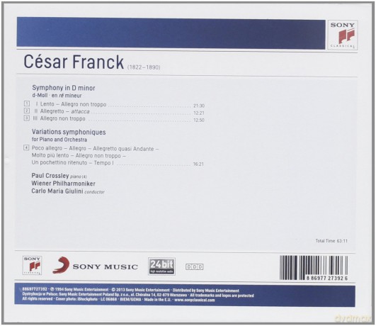 Carlo Maria Giulini: Franck: Symphony In D Minor; Symphonic Variations For Piano And Orchestra [CD]