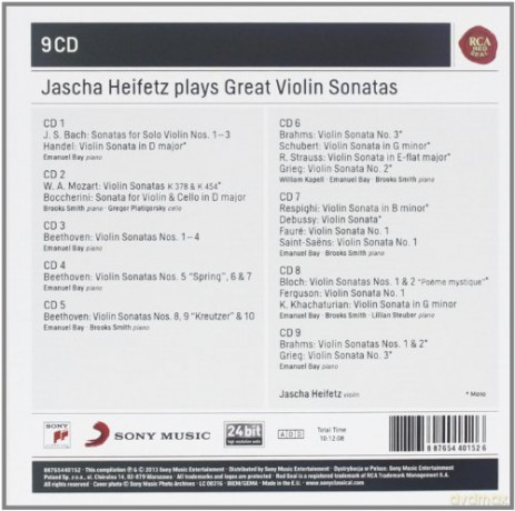 Jascha Heifetz: Jascha Heifetz Plays Sonatas For Violin [9CD]