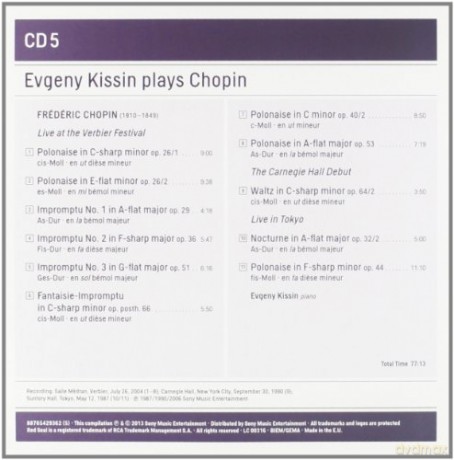 Evgeny Kissin: Evgeny Kissin Plays Chopin [5CD]