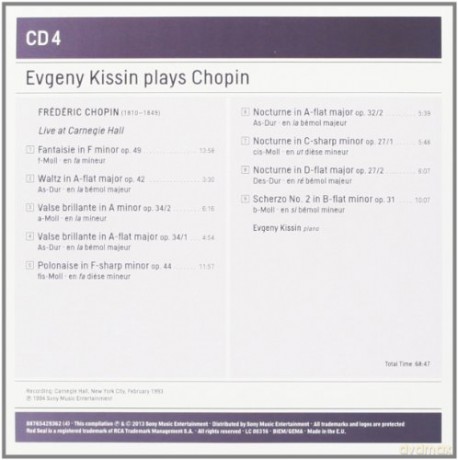 Evgeny Kissin: Evgeny Kissin Plays Chopin [5CD]