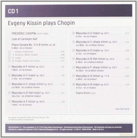 Evgeny Kissin: Evgeny Kissin Plays Chopin [5CD]