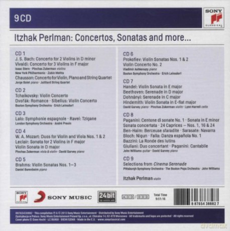 Itzhak Perlman: Itzhak Perlman Plays Concertos And Sonatas [9CD]