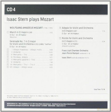 Isaac Stern: Isaac Stern Plays Mozart [4CD]