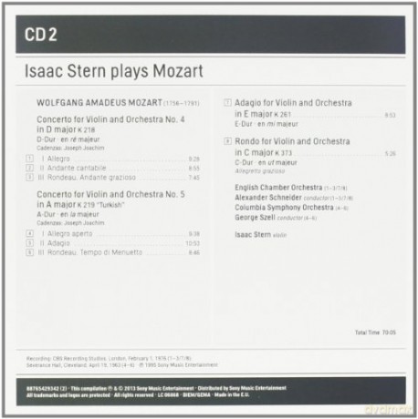 Isaac Stern: Isaac Stern Plays Mozart [4CD]