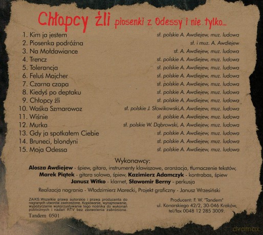 Alosza Awdiejew: Chłopcy źli [CD]