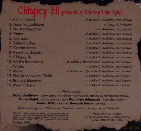 Alosza Awdiejew: Chłopcy źli [CD]