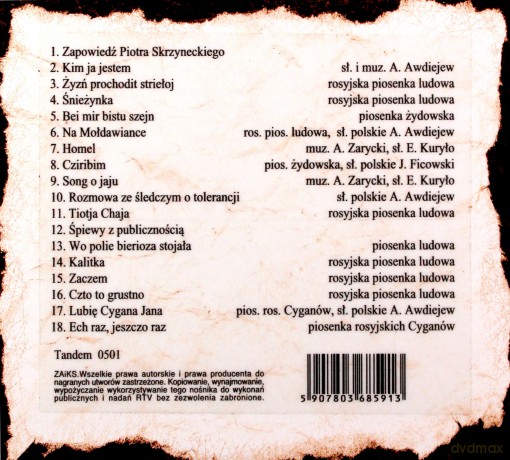Alosza Awdiejew: Pamiatka z Piwnicy pod Baranami (digipack) [CD]