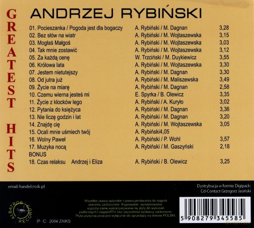 Andrzej Rybiński: Best Of (digipack) [CD]