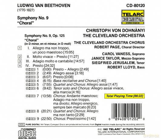 Beethoven: Cleveland Orchestra, Symphony No.9 [CD]