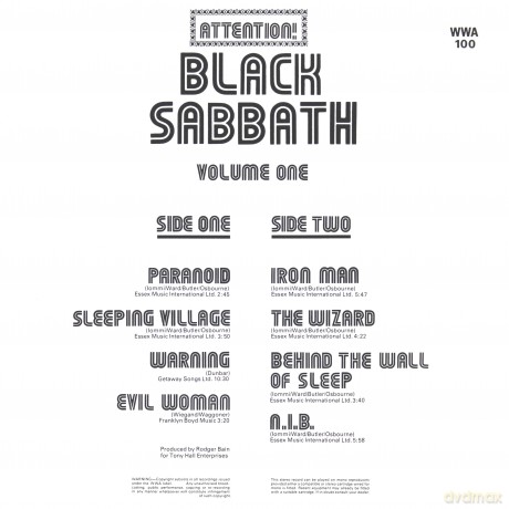 Black Sabbath: Attention vol.One (180 gramm) [WINYL]