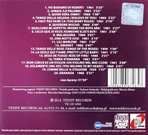 Connie Francis: Sings french, italian, spanish (digipack) [CD]