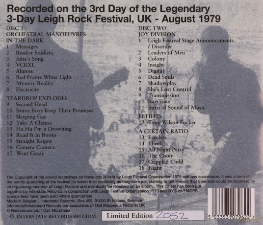 Joy Division: Live At Leigh Rock Festival 1979 [2CD]