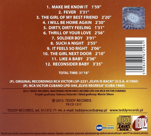 Elvis Presley: Elvis Regresa (digipack) [CD]