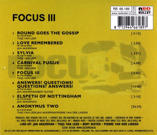 Focus: Focus 3 (Remaster) [CD]