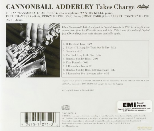 Julian 'Cannonball' Adderley: Cannonball Takes Charge [CD]